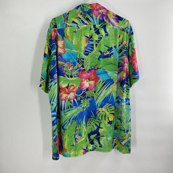 Polo Ralph Lauren Blue Caldwell Floral All Over Print Viscose Vintage Size LG - Picture 3 of 6